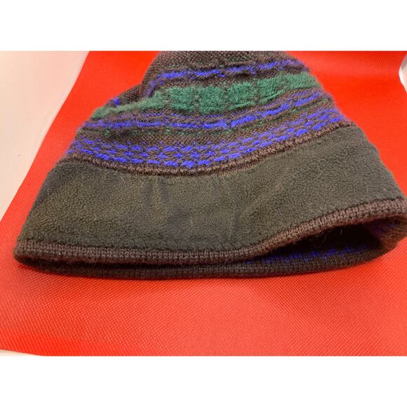 Vermont Original  'RGB Lights' Knit hat Brown/Blue and Red. Pre-Owned - Picture 4 of 4